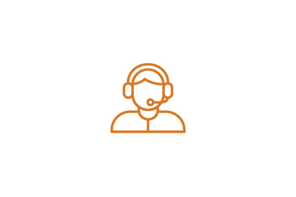 icon of customer support person with headset