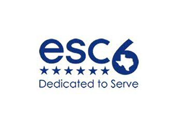 ESC logo with the text “Dedicated to Serve” and a Texas-shaped icon.
