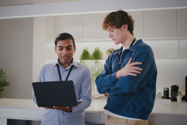 Workforce staff discussing next steps
